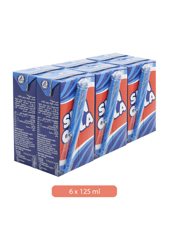 Suncola Non-Carbonated Cola Flavored Drink, 6 x 125ml