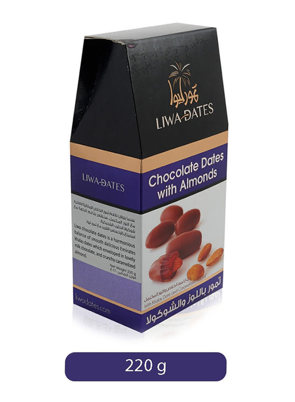 Liwa Chocolate Dates with Almonds, 220g