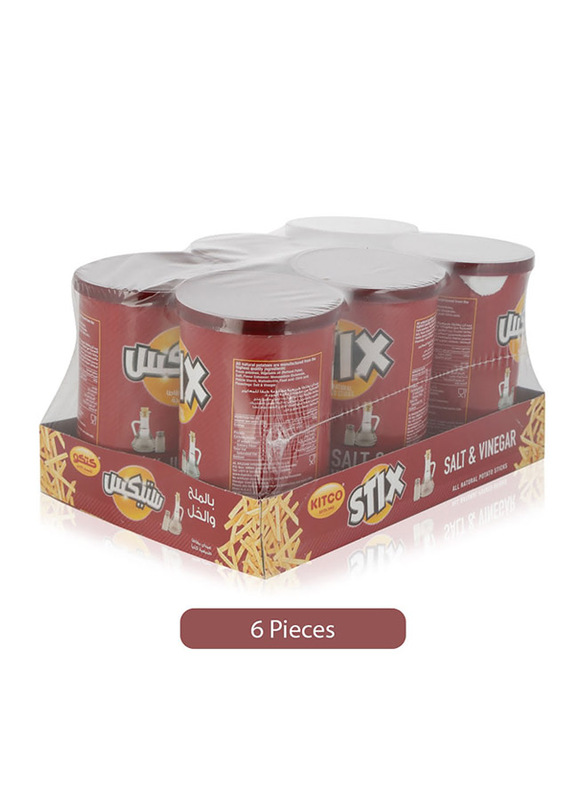 Kitco Salt & Vinegar Potato Sticks, 6 Cans x 45g