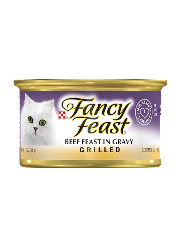

Fancy Feast Beef Feast in Gravy Grilled Wet Cat Food, 85 grams