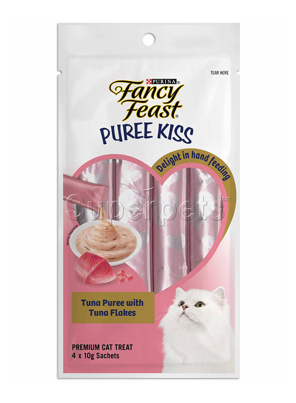 

Purina Fancy Feast Creamy Treats For Cats Tuna Puree With Tuna Flakes, 4 x 10g