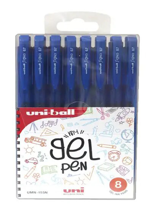 Uniball Signo 155N Gel Ink Pens 0.7mm - 8 Piece