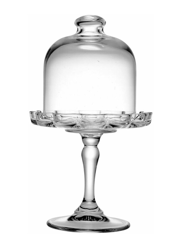 

Pasabahce Mini Pastry Dish Platter Cake Stand with Lid, Clear