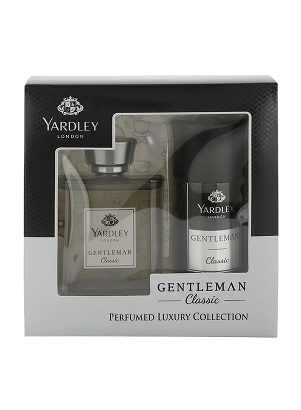 Yardley London 2-Piece Gentleman Classic Set for Men, 100ml EDT, 150ml Body Spray