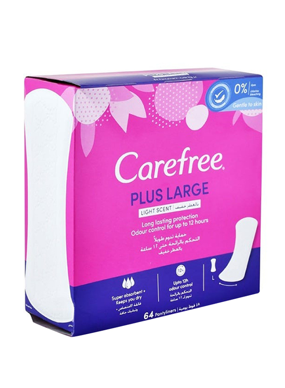 Carefree Light Scent Panty Liners - Plus Large - 64 Count
