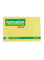 Fantastick Sticky Notes, 7.62 x 5.08cm, 100 Sheets, Yellow