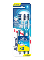 Signal Shiny White Toothbrush Set, Medium, 3 Pieces