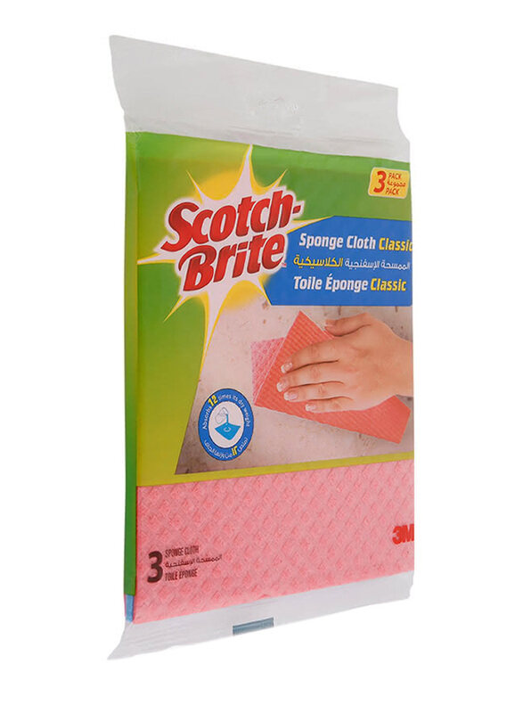 Scotch Brite Classic Sponge Cloth, 3 Pieces