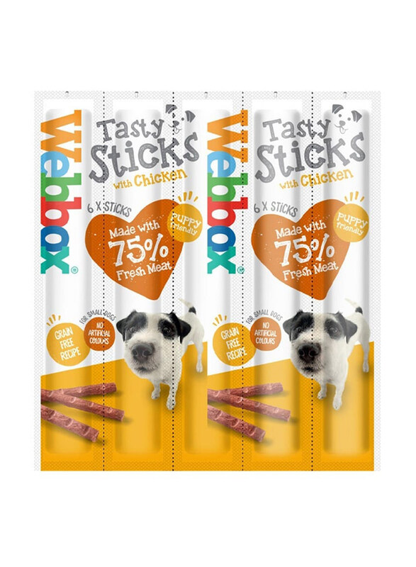 

Webbox Tasty Sticks with Chicken Dog Treat, 6 Pieces, 30g