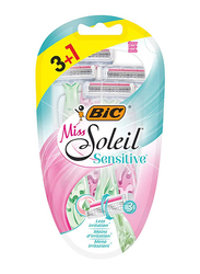 Bic Miss Soleil Sensitive Disposable Razors for Women, 4 Pieces