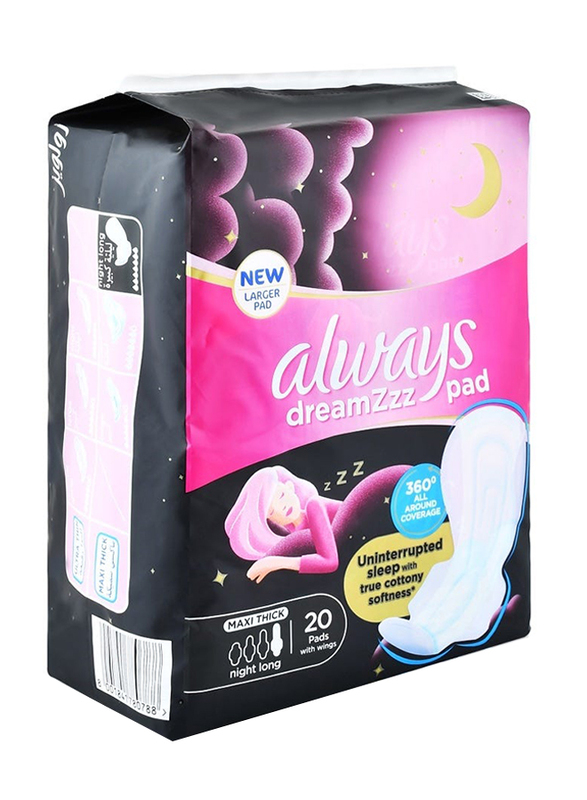 Always Cotton Thick Night Sanitary Pads, Large, 20 Piece