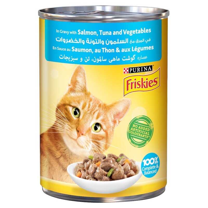 Friskies In Gravy With Salmon, Tuna and Vegetables - 400gm