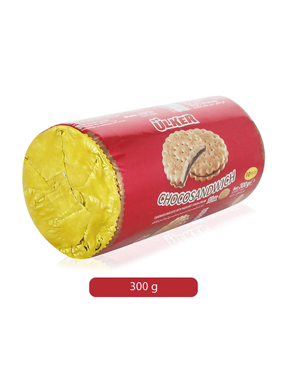 Ulker Choco Sandwich Biscuits with Hazelnut Cocoa Cream, 10 Pieces, 300g
