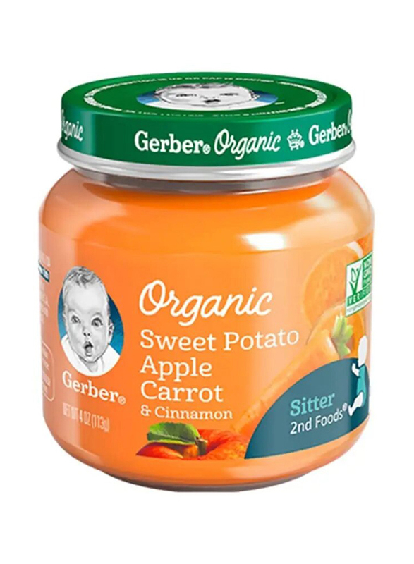 Gerber 2Nd Foods Organic Sweet Potato Apple Carrot & Cinnamon, 113g