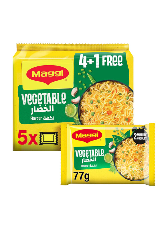 

Maggi 2 Minutes Vegetable Noodles, 5 Pieces, 77g