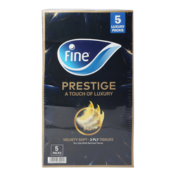 Fine Prestige Facial Tissues, 5 x 3 Ply x 96 Sheet