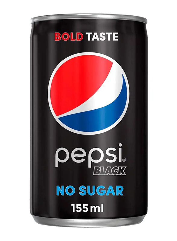 Pepsi Black Carbonated Soft Drink No Sugar, 155ml
