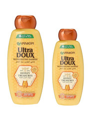 Garnier Ultra Doux Honey Treasures Reconstucting Shampoo, 2 Pieces, 600 + 400ml