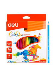 Deli ColoRun Plastic Coloured Pencil Multicolour, 24 Pieces