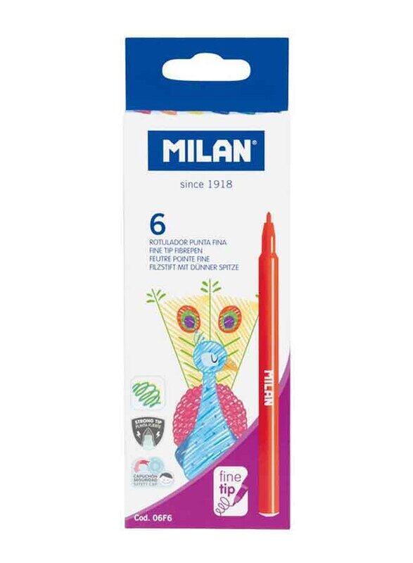 

Milan 6 Fine Tip Fibrepens, Multicolour