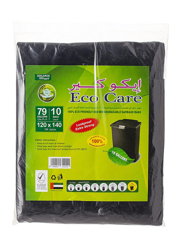 

Eco Care 120 x 140cm Black Garbage Bag - 79 Gallons, 2 x 10 Bags