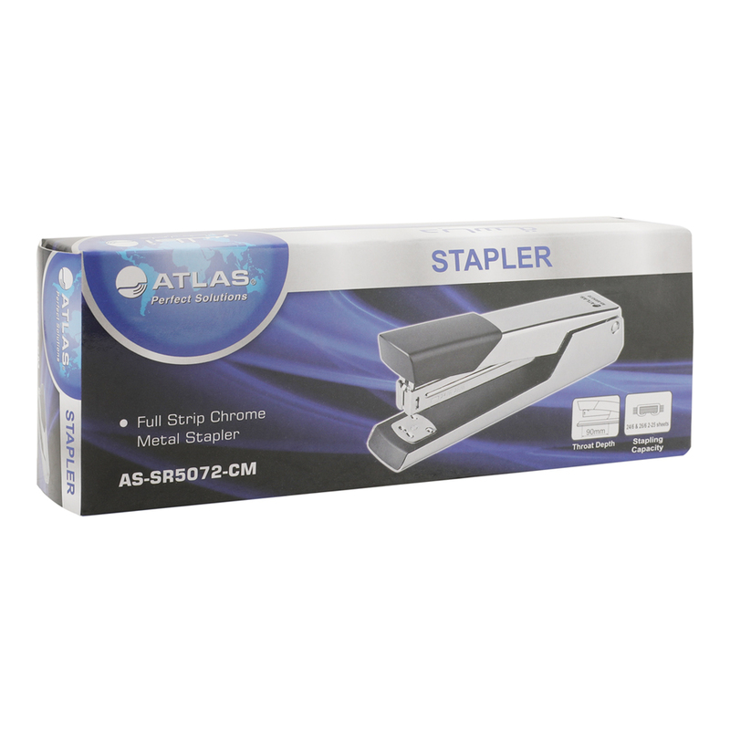 Atlas AS-SR5072-CM Chrome Full Strip Metal Stapler, Chrome