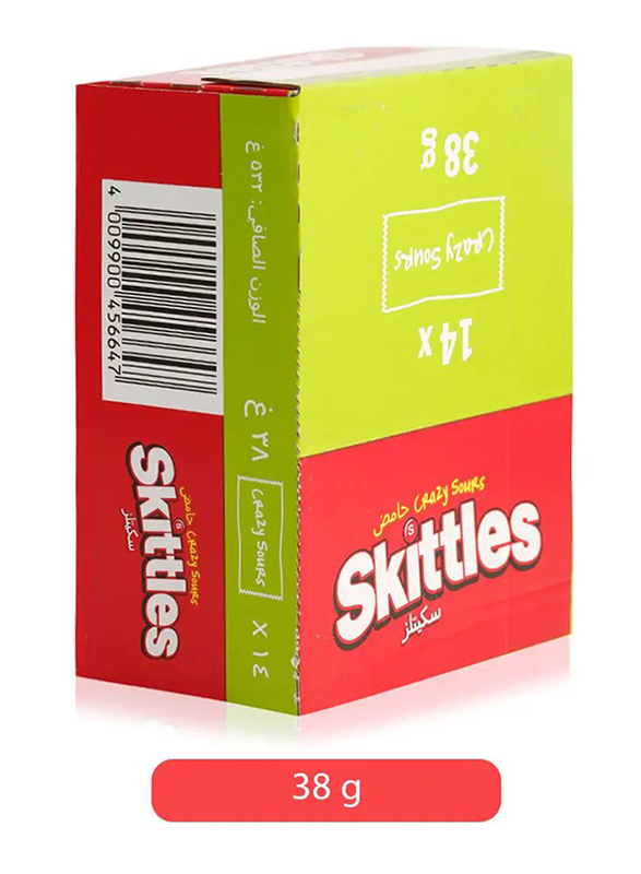 Skittles Fruity Flavor Crazy Sours Candy - 14 x 38g