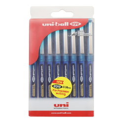 Uniball 8-Piece Eye Ultra Micro Pens, 0.38mm, Blue