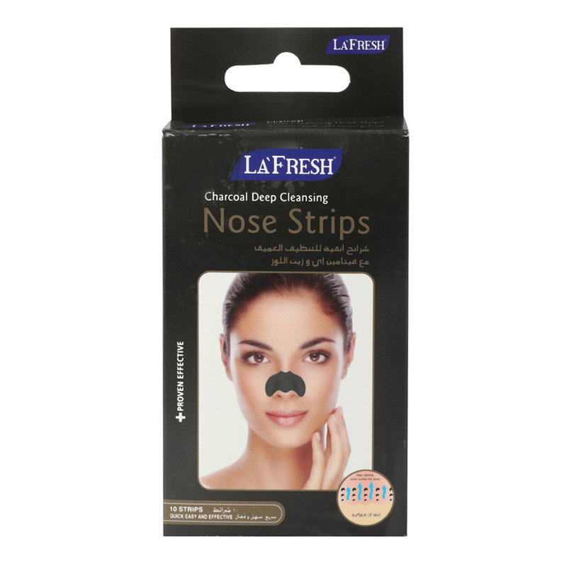 La Fresh Charcoal Deep Cleansing Nose Strips, 10 Pieces