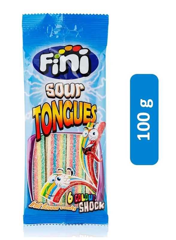Fini Sour Tongues 6 Colour Belts Candy - 100g