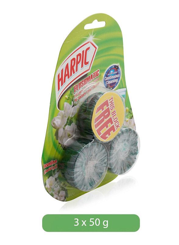

Harpic Toilet Cleaner In the Cistern Flushmatic Jasmine - 2 + 1 Pieces