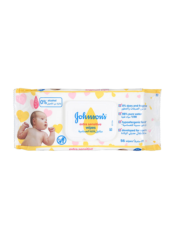 Johnson's 56 Wipes Extra Sensitive Wipes for Baby