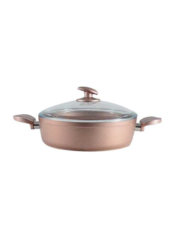 

Homemaker 26cm Granitec Low Casserole, Rose Gold