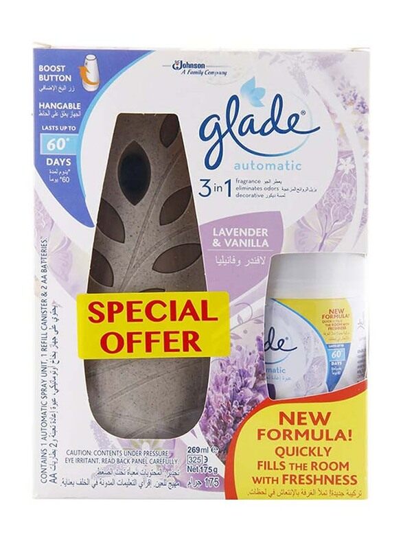

Glade 3 in 1 Automatic Lavender & Vanilla Room Freshener - 269 ml