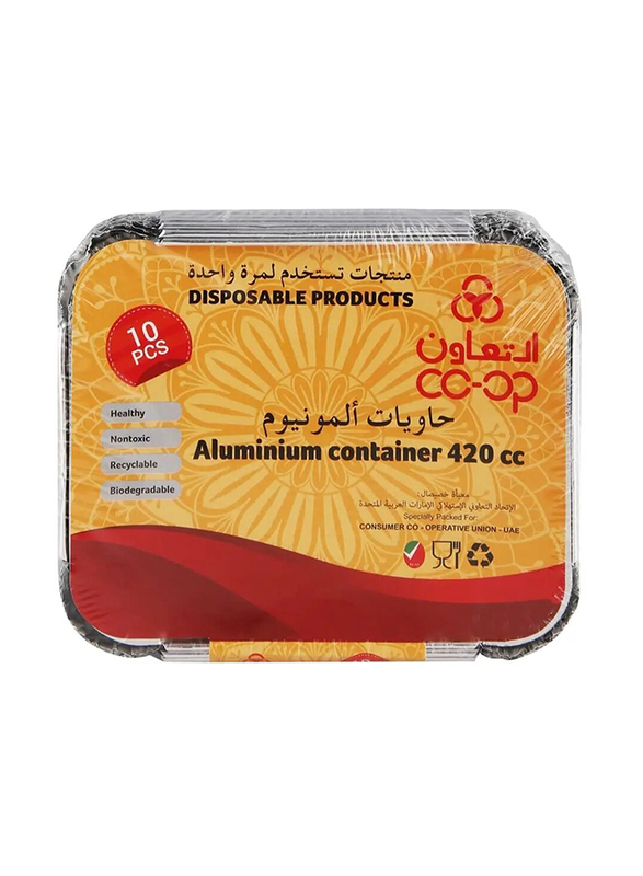 CO-OP 420cc Aluminum Container with Lid - 10 Pieces