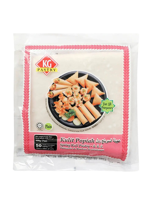 KG Pastry Kulit Popiah Spring Roll Pastry, 50 Sheets, 200g