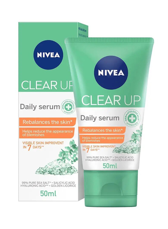 Nivea Face Serum Daily Reduces Blemishes with Sea Salt Salicylic and Hyaluronic Acid, 50ml