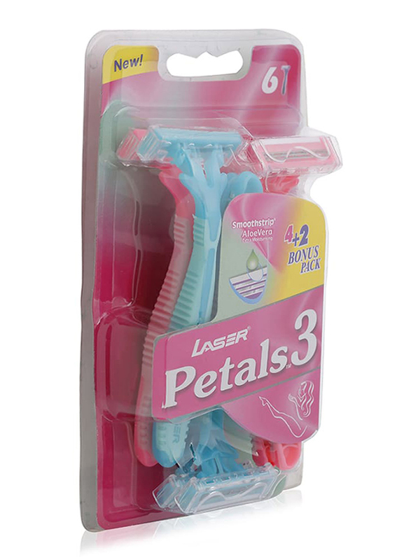 Laser Petals 3 Triple Blade Razor for Women, 6 Pieces