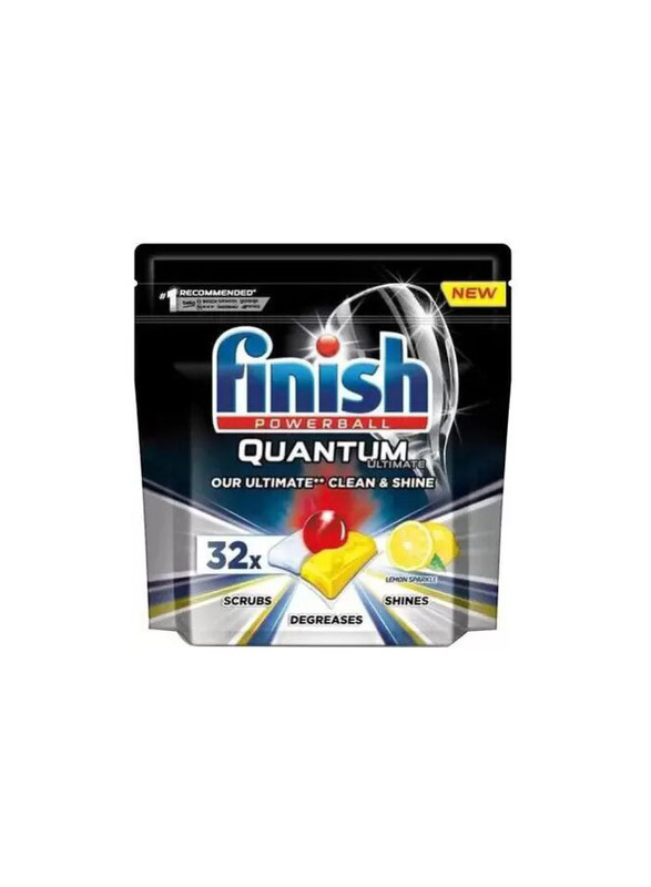 Finish Powerball Quantum Ultimate Lemon Dishwashing Capsules, 32 Capsules