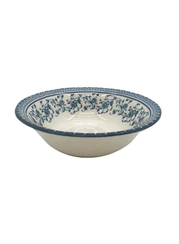 

Claytan 24Cm Aster Salad Bowl, White/Blue