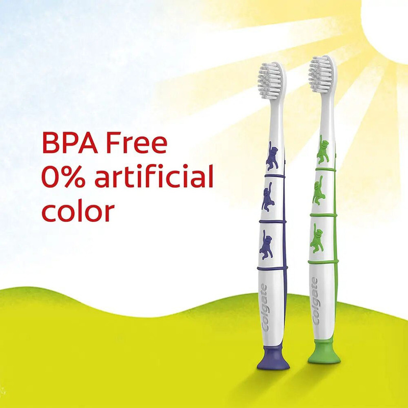 Colgate BPA Free Kids Toothbrush, 2+ Years, Extra Soft - 2 Pieces