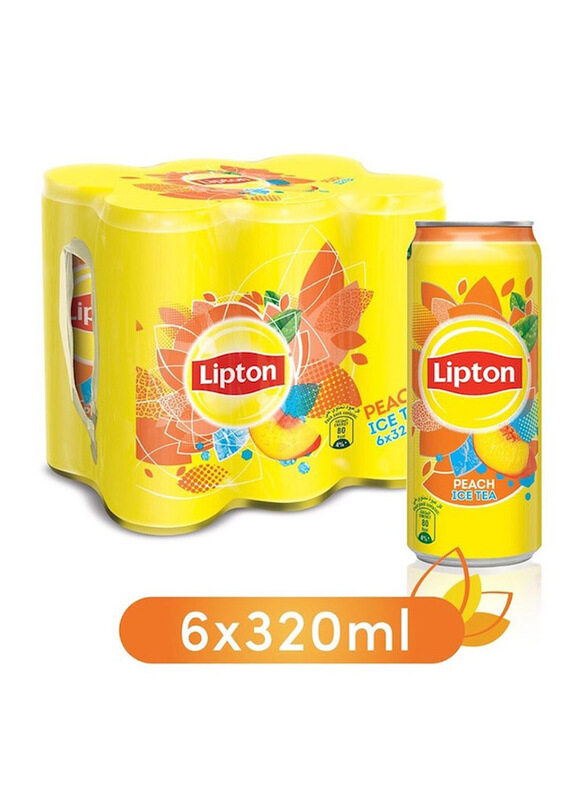 

Lipton Ice Tea Peach, Non-carbonated Iced Tea Drink - 6 Cans x 320ml