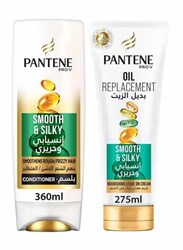 Pantene Smooth & Silky Conditioner + Smooth & Silky Oil Replacement, 360ml + 275ml