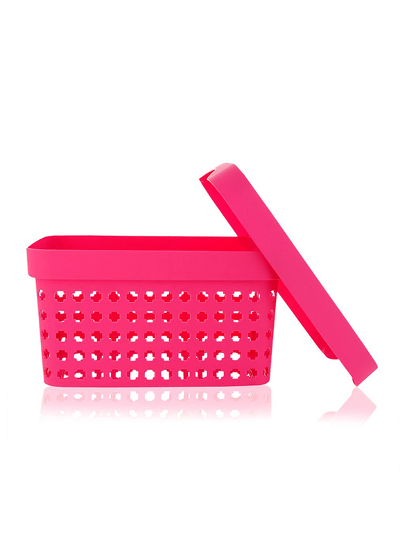 Pioneer Plastic Basket with Cover, Red