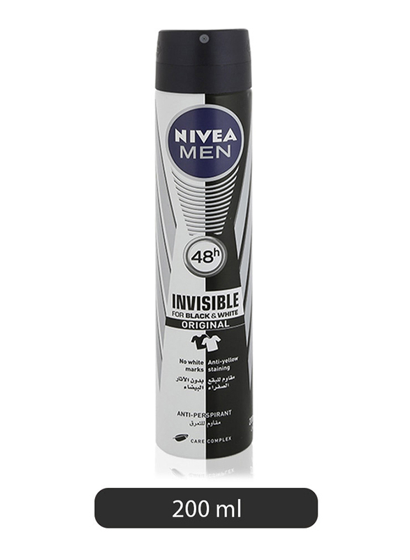 Nivea Men Invisible Black & White Original Deodorant Spray, 200ml
