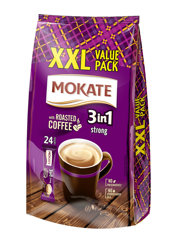 Mokate 3-in-1 Strong Instant Coffee Mix, 24 x 17g