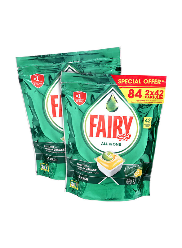 

Fairy Advance All in One Dishwash Detergent, 2 x 42 Capsules