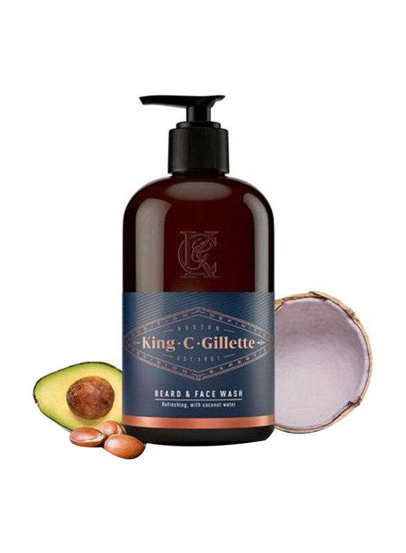 

King C. Gillette Men’s Beard and Face Wash with Coconut Water, Argan Oil and Avocado Oil - 350ml