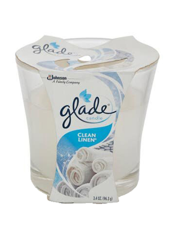 Glade Clean Linen Candle, 96.3g, Clear