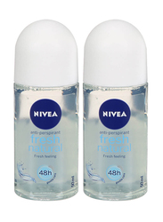 Nivea Fresh Natural Roll-On Stick, 150ml, 2 Pieces